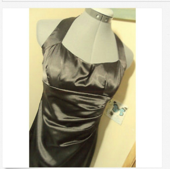 STUDIO Y Formal Dress 3/4 BROWN empire waist Halte - Picture 4 of 7